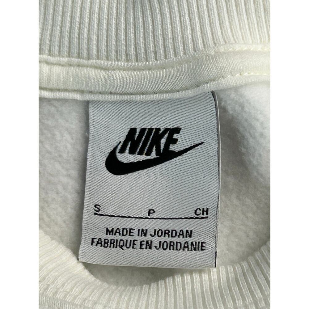Nike Center Swoosh Fleece Crewneck Sweatshirt Cream Off White Men's Size Small - Picture 5 of 5